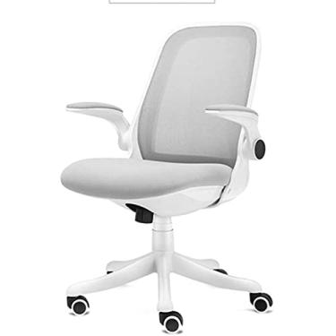 Imagem de U5GAAALPPQ9 Cadeira de computador doméstico cadeira giratória ajustável cadeira de escritório encosto de braço de elevação cinza verde preto (cor: cinza)