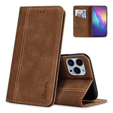 Imagem de AKABEILA Compatível com Samsung Galaxy S26 Ultra Proteção PU Couro Flip Capa Carteira Dobrável Capa Bolsa com [Ranhura para Cartão] [Função de Suporte] [Magnético] Marrom Claro