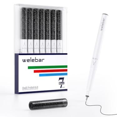 Imagem de Welebar Canetas de gel pretas com glitter compatíveis com Cricut Maker 3/Maker 4/Maker/Explore 3/Explore 4/Air 2/Air, pacote com 7 canetas de ponta média para escrever, desenhar, artesanato DIY