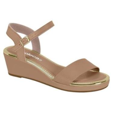 Imagem de Sandália Moleca Anabela Baixa Confortável Feminina-Feminino