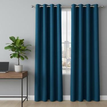 Imagem de Cortina Rústica Sala/Quarto 200x180 - Admirare, Azul Claro