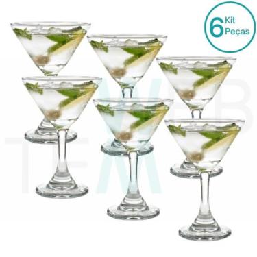 Imagem de Jogo de 6 Taças de Martini de Vidro 274ml para Drinks ou Sobremesas Re