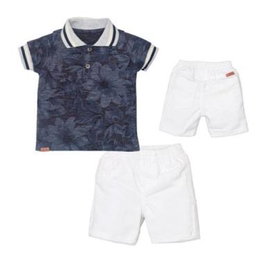 Imagem de Conjunto Bebê Menino Algodão Estampado Praia Upi Uli, P