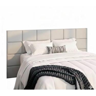 Imagem de Cabeceira de Cama Box Adesiva Estofada 40x30 cm Modular em Suede para Quarto Casal Queen King(CINZA,14PLACAS - CAMA CASAL QUEEN)