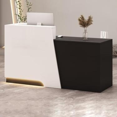 Imagem de Mesa de recepção, balcão de recepção, mesa de recepção de salão, mesa de recepção em pé, recepção pequena, balcão de loja, mesa de recepção em forma de L, caixa e balcão de recepção com balcão