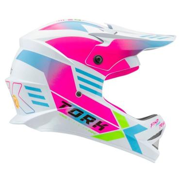 Imagem de Capacete Motocross Infantil Fast Next Brilhante Pro Tork - 54 Branco/rosa