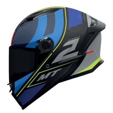 Imagem de Capacete Mt Helmets Stinger 2 Poun B6 - Preto/cinza/azul Fosco 58