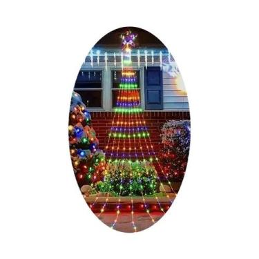Imagem de Luzes De Natal LED Em Cascata Estrela Para Decoração De Árvore E Casa 