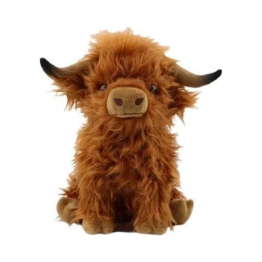 Imagem de Brinquedo De Pelúcia Macio De 25cm Vaca Highland Kyloe Cream Para Cria