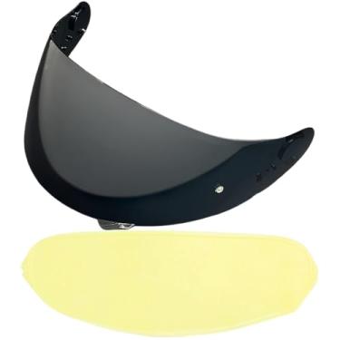 Imagem de YMTSGEQ Viseira de capacete GT Air 2 + película antiembaciamento, CNS-1 viseira de capacete com proteção UV resistente a arranhões viseira para GT-Air 1/2, Opticson, Neotec1 (preto profundo + filme