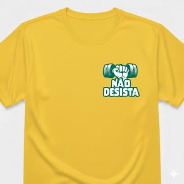 Imagem de Camiseta Dry Fit Masculina Academia Treino Motivacional Não Desista Fi