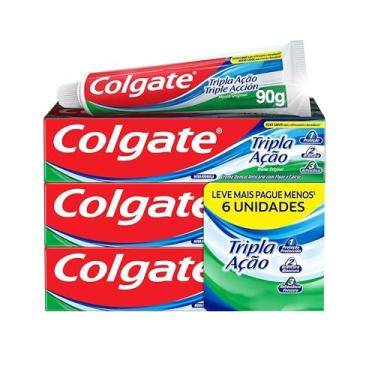 Imagem de Creme Dental Colgate Tripla Ação Menta Original 90g 6 unidades