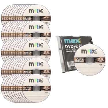Imagem de Caixa com 50 DVD+R Dual Layer 8.5GB 1X-8X 50231-4 no estojo