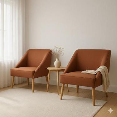 Imagem de Kit 02 Cadeira Decorativa Liz Suede para Sala salão recepção . - SONHO