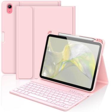 Imagem de Capa com Teclado aMZCaSE para iPad 11ª/10ª Geração 10,9" Rosa