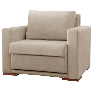 Imagem de Poltrona Cama Hermes Luxo Castellar Móbile Linho Bege Claro