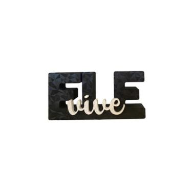 Imagem de Letreiro Ele Vive Placa Minimalista Bíblico Cristão Decorativo Moderno