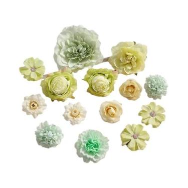 Imagem de Flores Artificiais De Seda Rosa Mista Para Decoração De Casa, Casament