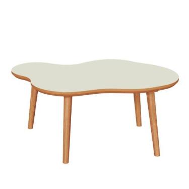 Imagem de Mesa de Centro 88cm TB616 Orgânica Dalla Costa, Off White/Freijo