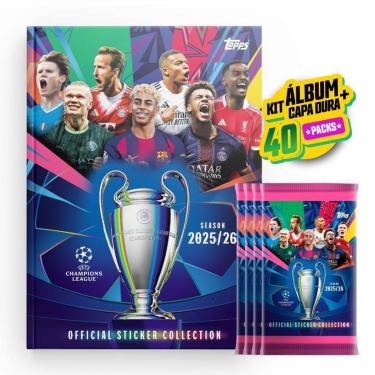 Imagem de Kit Livro Ilustrado Capa Dura Azul + 40 Envelope Sticker UEFA Champions League 2025/26-Unissex