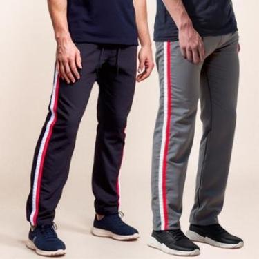 Imagem de Kit 2 Calças Popular Masculina Esporte Tactel Treino Bolso Traseiro-Masculino