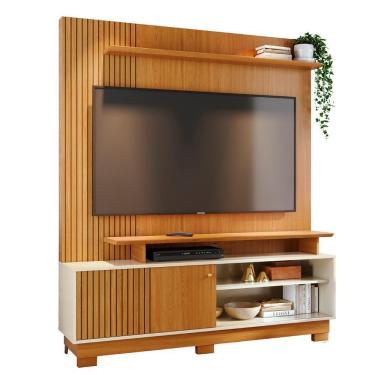 Imagem de Estante Painel Para 75 Pol 160cm Anny Z10 Off-cinamomo - Mpozenato