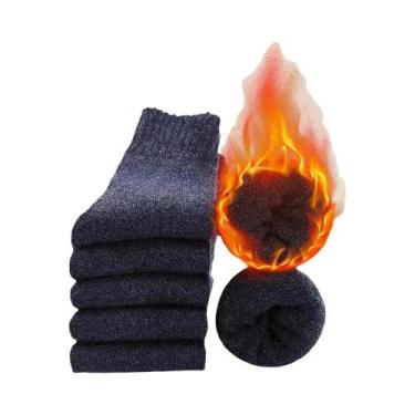 Imagem de Meias Masculinas De Inverno Quentes E Grossas De Cano Médio Com Toalha