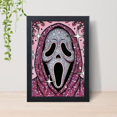 Imagem de Quadro Panico Ghost Face Scream A4 C/ Moldura e Vidro 10 Cor: Preto - 