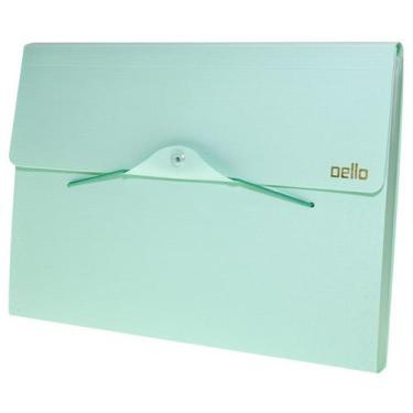 Imagem de Pasta sanfonada A4 12 divisórias verde pastel Linho SERENA Dello