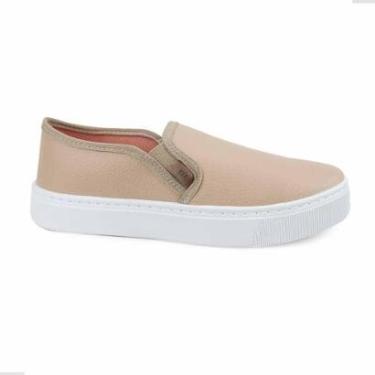 Imagem de Tenis Slip On Feminino Leve Confortavel Antiderrapante Nude-Feminino