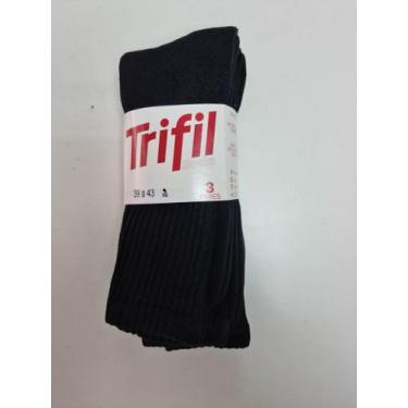 Imagem de Kit 3 Pares Meia Esporte Cano Longo Atoalhada 39 a 43 Trifil 6313, Alg