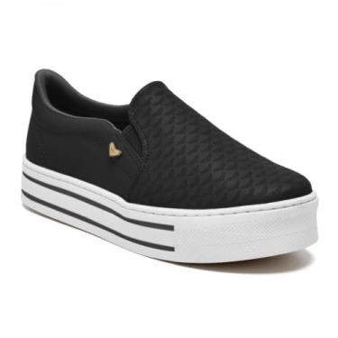Imagem de Tenis Via Marte 01003501 Slip On Flatform Feminino, Preto, 36
