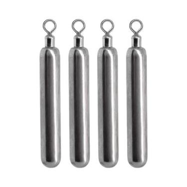 Imagem de Peso De Pesca Em Aço De Tungstênio, Molde Cilíndrico, Chumbada Giratór