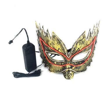 Imagem de Máscara de cosplay de raposa de duas cores em formato de meia-face lum