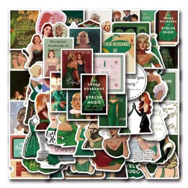 Imagem de Adesivos Sevens Husbands of Evelyns Hugos 55 unidades à prova d'água -