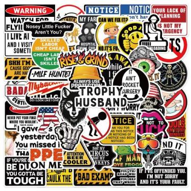 Imagem de Adesivos: 50 unidades/lote, avisos, avisos, slogans, vinil impermeável