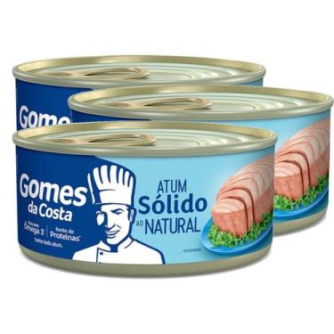 Imagem de Kit 3 Atum Sólido ao Natural Gomes da Costa 170g