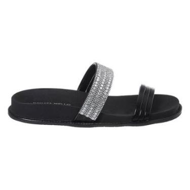 Imagem de Sandália Feminina Flat Renata Mello Chinelo com Strass Casual Super Levinho-Feminino