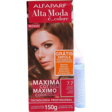 Imagem de Coloração Alta Moda 7.7 Castanho Luminoso Extra Claro Alfaparf 150g