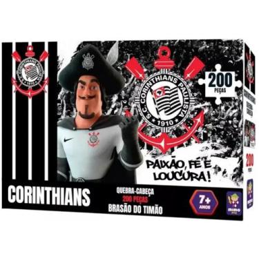 Imagem de Quebra Cabeça Corinthians Brasão Timão Futebol Sccp 200Peças - Mimo, C