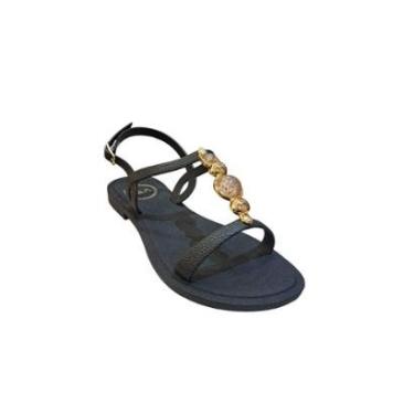 Imagem de Chinelo Terra e Água Preto com Pedrarias Vegano-Feminino