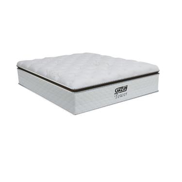 Imagem de Colchão Molas Ensacadas Tower Casal 1,38m Pillow Top Branco Gazin Colchões