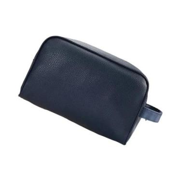 Imagem de Necessaire De Viagem Masculina Em Couro PU Com Zíper Para Maquiagem E 