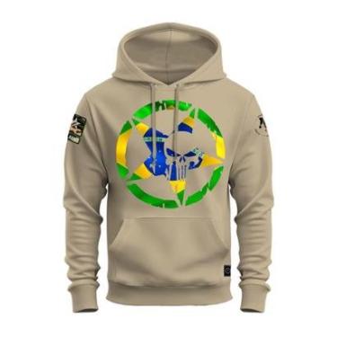 Imagem de Moletom Canguru Blusa De Frio Confortável Estampado Brasão Brasil-Unissex