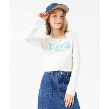Imagem de Blusa Juvenil Cropped Manga Longa Marisa Tam 10 a 16 Off White, Off wh