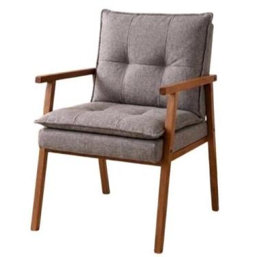 Imagem de Poltrona Denise 025 em Linho May Ind Cor Cinza, Cinza
