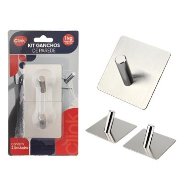 Imagem de Gancho Adesivo CK5210 para Pendurar Objetos Leves em Metal com Capacidade Até 1KG para Azulejos, Vidros Ou Móveis Clink