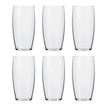 Imagem de Jogo de Copos Long Drink Nadir Oca para Bebidas em Vidro Liso Transparente Uso Diário 300ml 6 Peças OEM