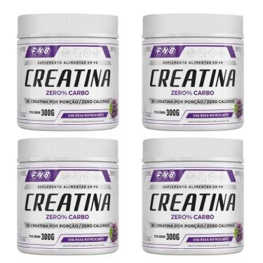 Imagem de Kit 4 Creatinas em Pó Zero Carbo 4x300g Sabor Uva Roxa FNB Sports Nutrition-Unissex