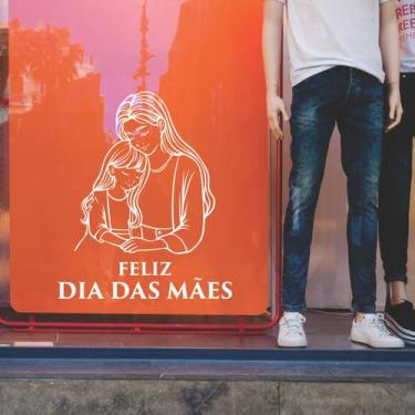 Imagem de Adesivo decorativo em recorte para vitrine dia das mães 58x69cm admaes